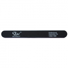 Star Nails Black Foam Straight File 100/180 Grit Pack of 12