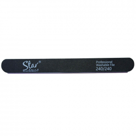 Star Nails Black Foam Straight File 240/240 Grit Pack of 6