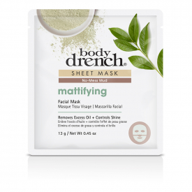 body drench no-mess green mud mattifying sheet facial mask 13g