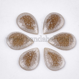 Epoxy Resin Cabochons, Teardrop, Camel, 11.5~12×7.5~8x3mm
