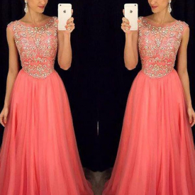 C Chicloth Aline Chiffon Cute Long Prom Dresses Cheap