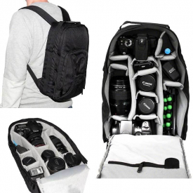 7dayshop Photographers Multi-Use Backpack Rucksack – Camera Bag for DSLR Cameras Incl. Canon EOS and Nikon