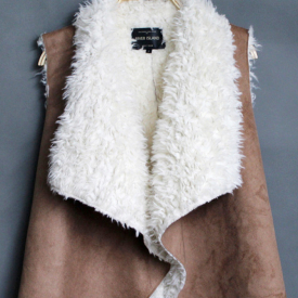Fur Suede Irregular Sleeveless Jacket