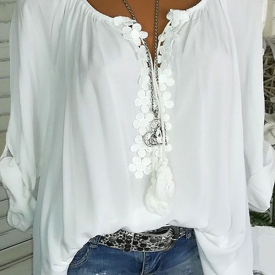 Size Floral Vneckline Casual Shift Long Plus Size Tops