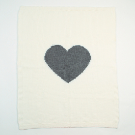 Heart Pattern Knitted Blanket
