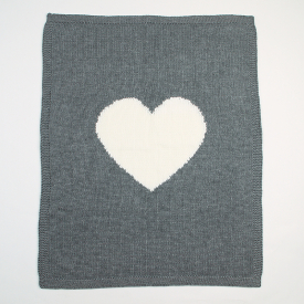 Heart Pattern Knitted Blanket