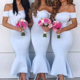 Chicloth Off Navy Blue Bridesmaid Dresses Short