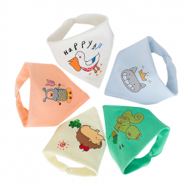 5-pack Stylish Cartoon Print Bibs Set for Baby