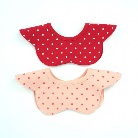 2-pack Pretty Flower Design Dotted Bibs Set for Baby