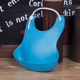 Stylish Solid Waterproof Silicone Bib for Baby