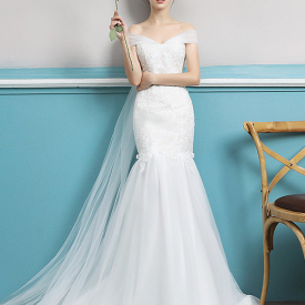 Mermaid  Vintage Bohemian Wedding Dress With Sleeves