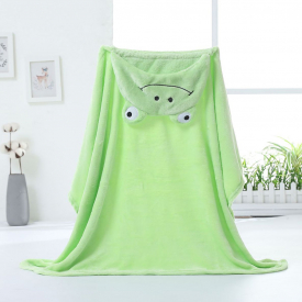 Lovely Frog Modeling 3D Design Plush Hooded Bathtowel