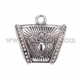 CCB Plastic Hanger Links, Antique Silver, 38×38.5×17.5mm, Hole: 4.5mm; Inner Diameter: 23.5×11.5mm