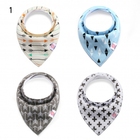 4-pack Arrow Triangle Print Bibs Set for Baby