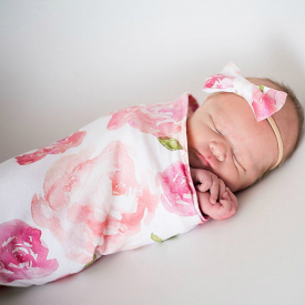 Big Floral Print Sleeping Bag and Headband