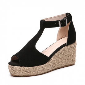 Trendy Peep-toe Wedge Sandals