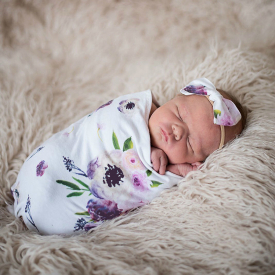 Elegant Floral Print Sleeping Bag and Headband