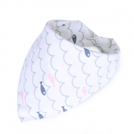 1-pack Fish Wave Print Bib for Baby