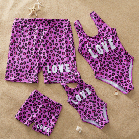 Leopard Love One-Piece Matching Swimsuit for Family
