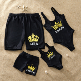 King and Queen Printed Matching Swimsuits