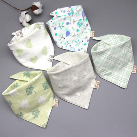 5-pack Three-layer Waterproof Plaid Bibs Set