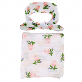 Allover Flamingo Swaddle Blanket and Headband