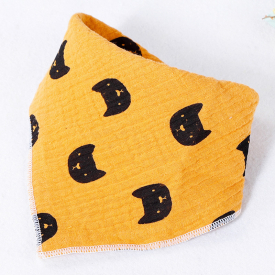 1-pack Adorable Cat Print Cotton Bib