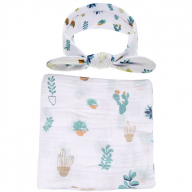 Allover Floral Blanket and Headband