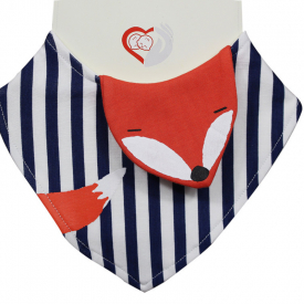 Baby / Toddler Lovely Animal Applique Striped Cotton Bib