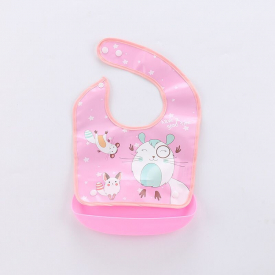 1-pack Detachable Waterproof Cartoon Print Bib