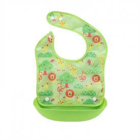 1-pack Detachable Waterproof Cartoon Print Bib