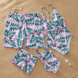 Flower Pattern One-piece Family Matching Swimsuit