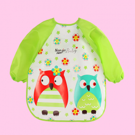 Waterproof Cartoon Print Long-sleeve Feeding Bib