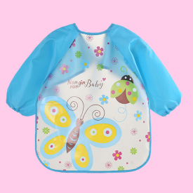 Waterproof Cartoon Print Long-sleeve Feeding Bib