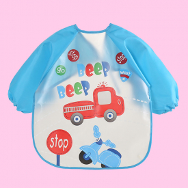 Waterproof Cartoon Print Long-sleeve Feeding Bib