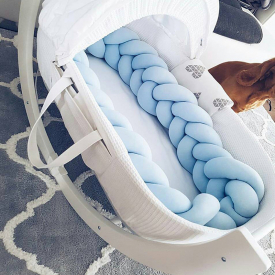 Solid Baby Crib Braided Bumper (79″)