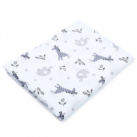 Soft Animal Print Muslin Cotton Baby Swaddle Blanket