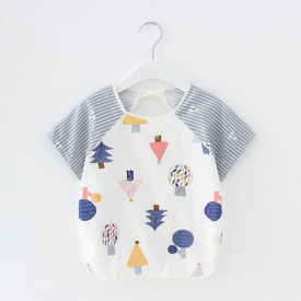 Waterproof Cartoon Print Short-sleeve Baby Bib