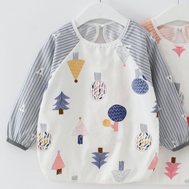 Waterproof Cartoon Print Long-sleeve Baby Bib