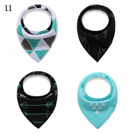 4-pack Triangle Arrow Print Bibs Set for Baby