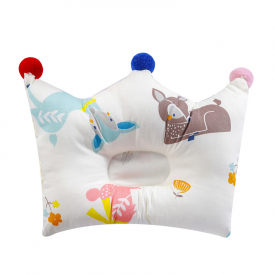 Newborn Breathable Deer Print Organic Cotton Crown Pillow