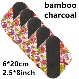 5-pack Reusable Three-layer Floral Print Cloth Menstrual Pads