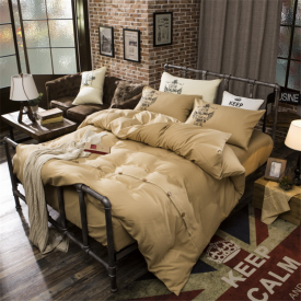 4 Pcs Concise Solid Home Bed Cover Set