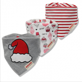 3-pack Hat Print Cotton Bibs