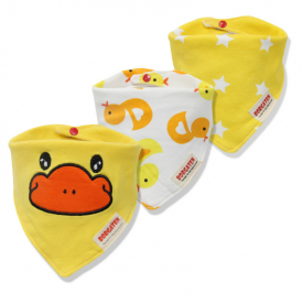 3-pack Duck Print Cotton Bibs