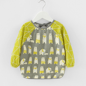 Waterproof Bear Print Long-sleeve Baby Bib