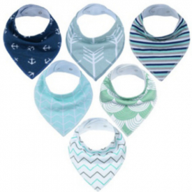 6-pack Striped Cotton Bibs