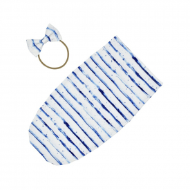 Elegant Floral Print Sleeping Baby Bag and Headband Newborn Swaddle Blanket Wrap