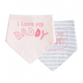 2-pack Letter Print Cotton Bibs
