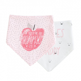 2-pack Apple Print Cotton Bibs